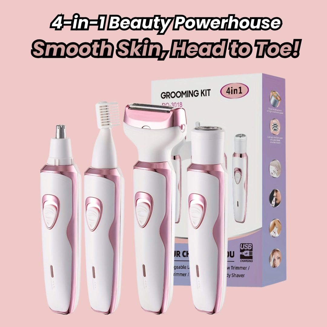 GlowTrim™ 4-in-1 Women's Rechargeable Grooming Kit