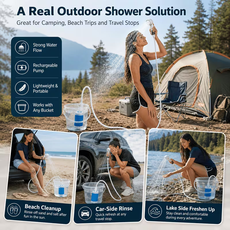 Portable Camping Shower, Turn any spot into a bath !