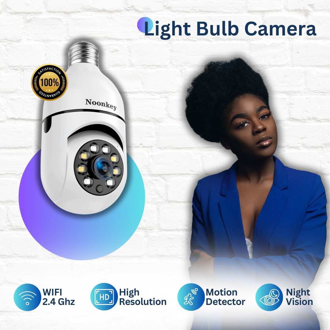 Light bulb security hidden camera 360°