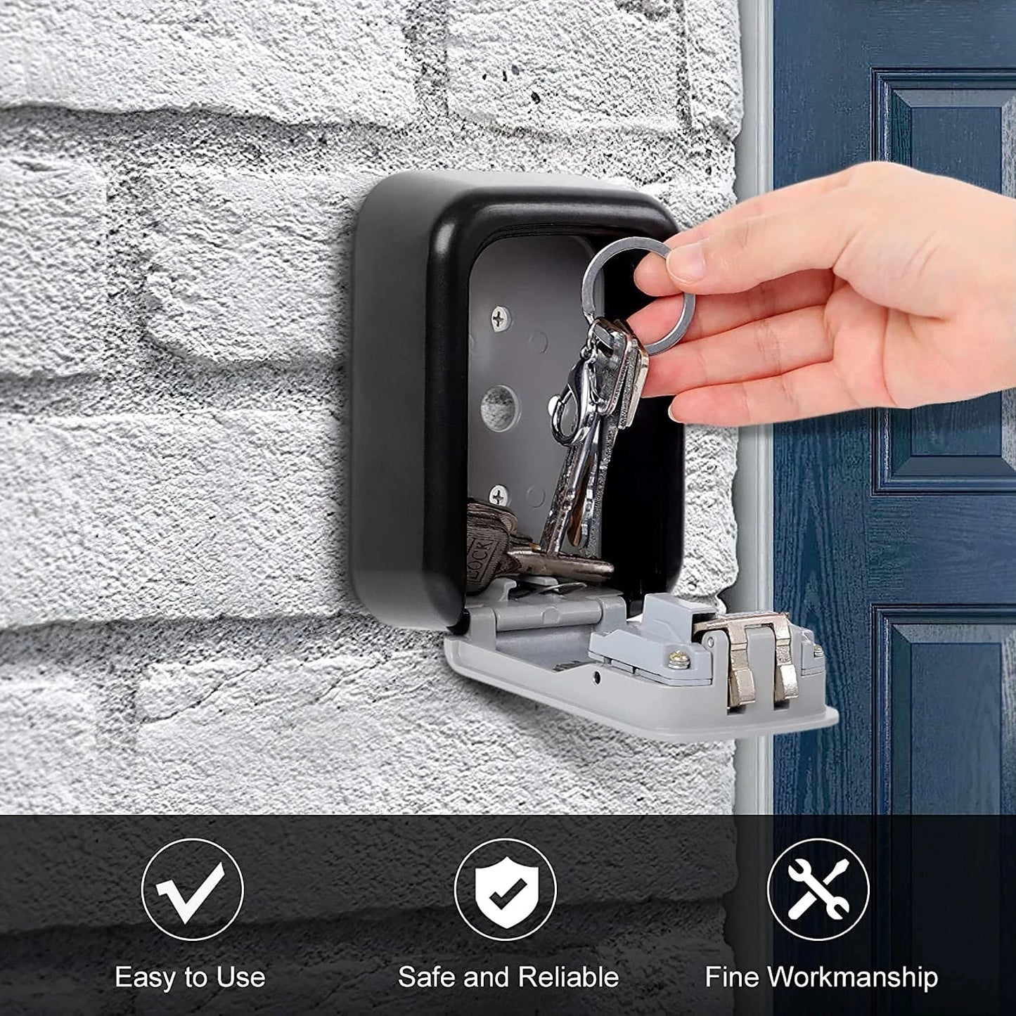 4-Digit wall-mounted key storage security lock
