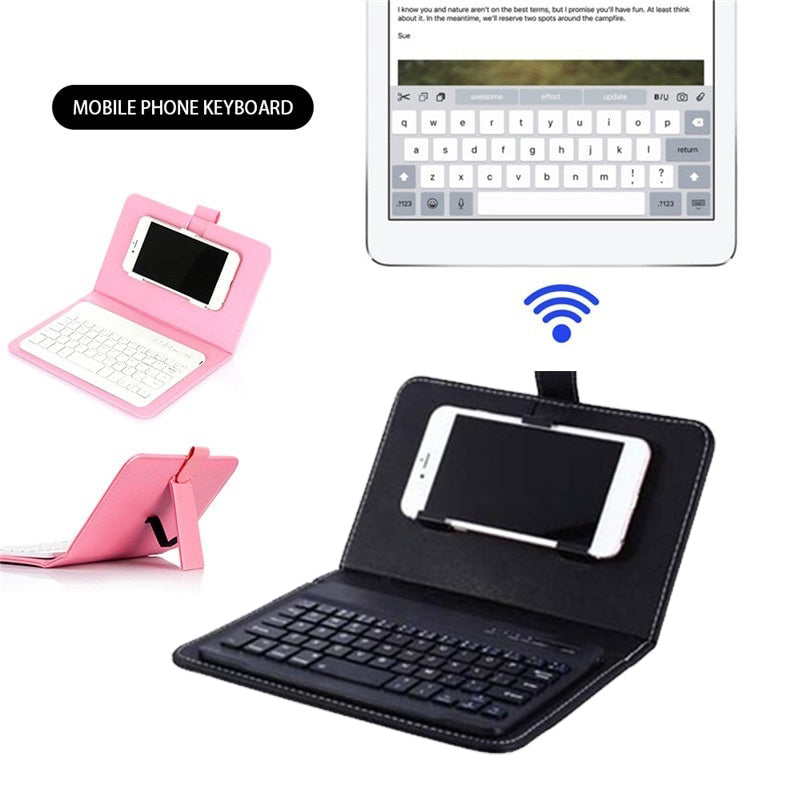 Portable PU Leather Wireless Keyboard Case