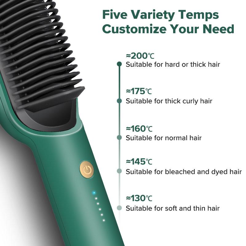 2 in 1 Electric Hair Straightening Brush & Curler