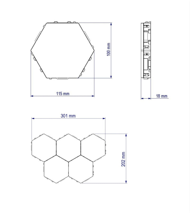 Quantum LED Light Touch Sensor Hexagon Light