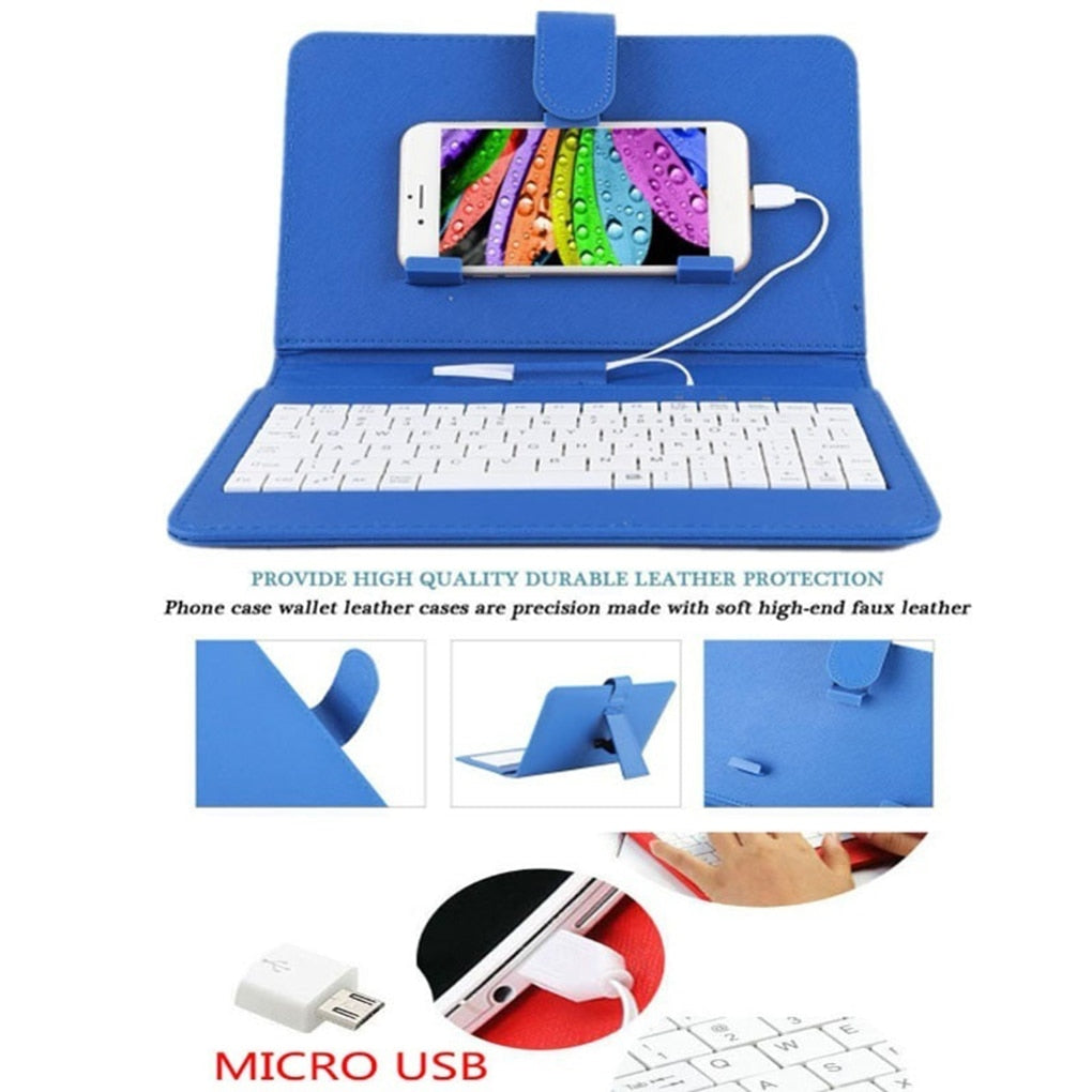 Portable PU Leather Wireless Keyboard Case