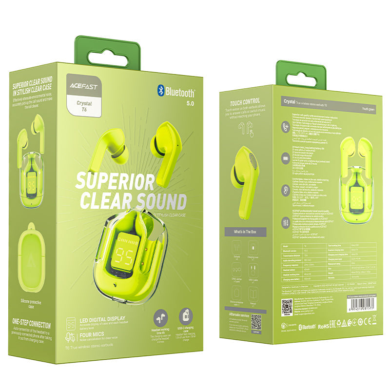 T6 Wireless earphones LED display
