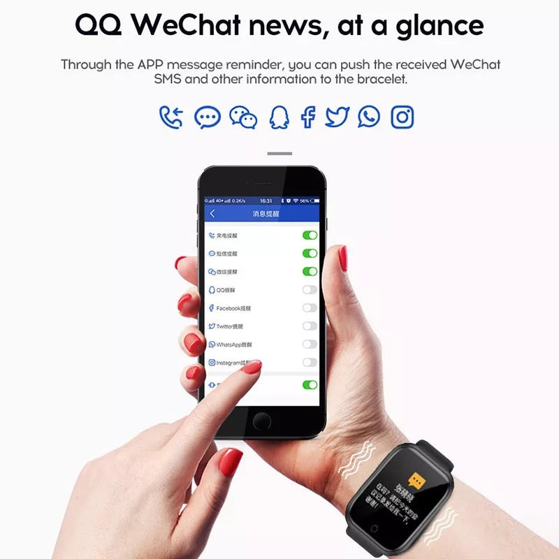Y68 Smart Watch Heart Rate Blood Pressure & oxygen level