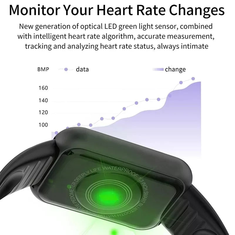 Y68 Smart Watch Heart Rate Blood Pressure & oxygen level