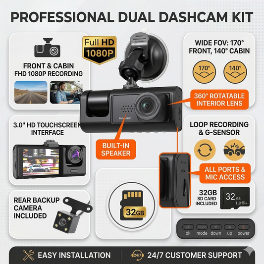 StarView™ - 1080 Triple Dash Cam
