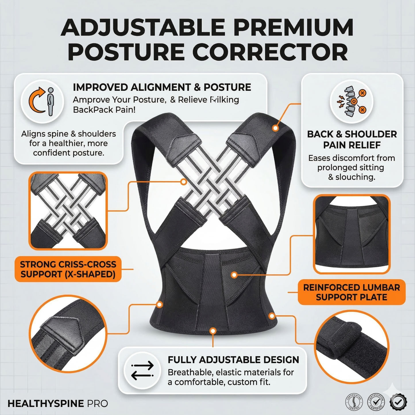 Adjustable Posture Corrector – Improve Your Posture & Relieve Back Pain!