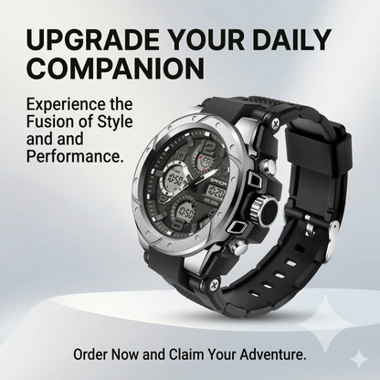 Rugged Dual Display Sport Watch - Built for the Bold