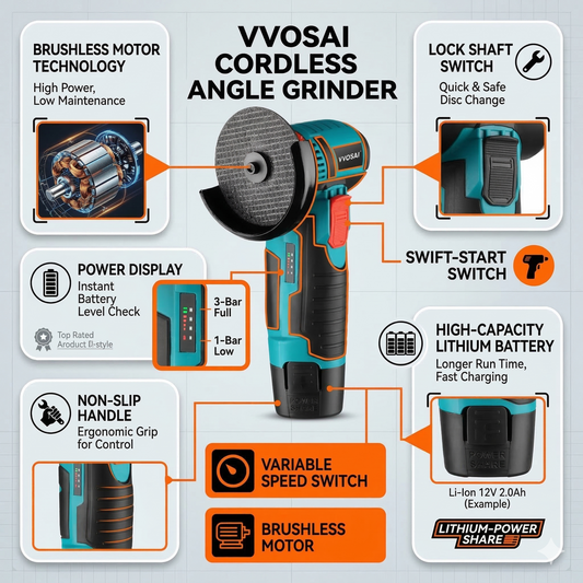 Mini Portable & Rechargeable Angle Grinder