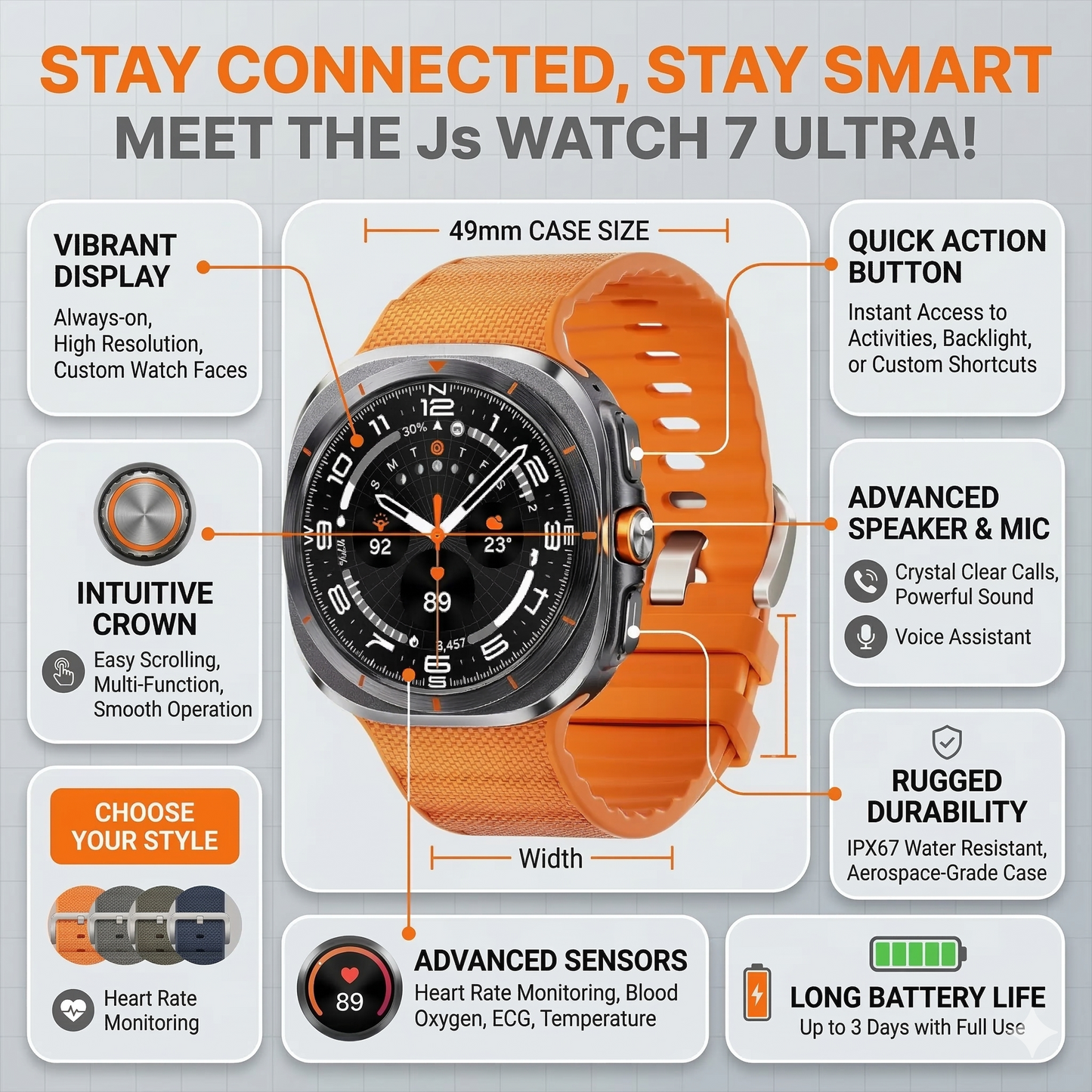 Js Watch 7 Ultra – Smart Technology, Sleek Design, Ultimate Performance