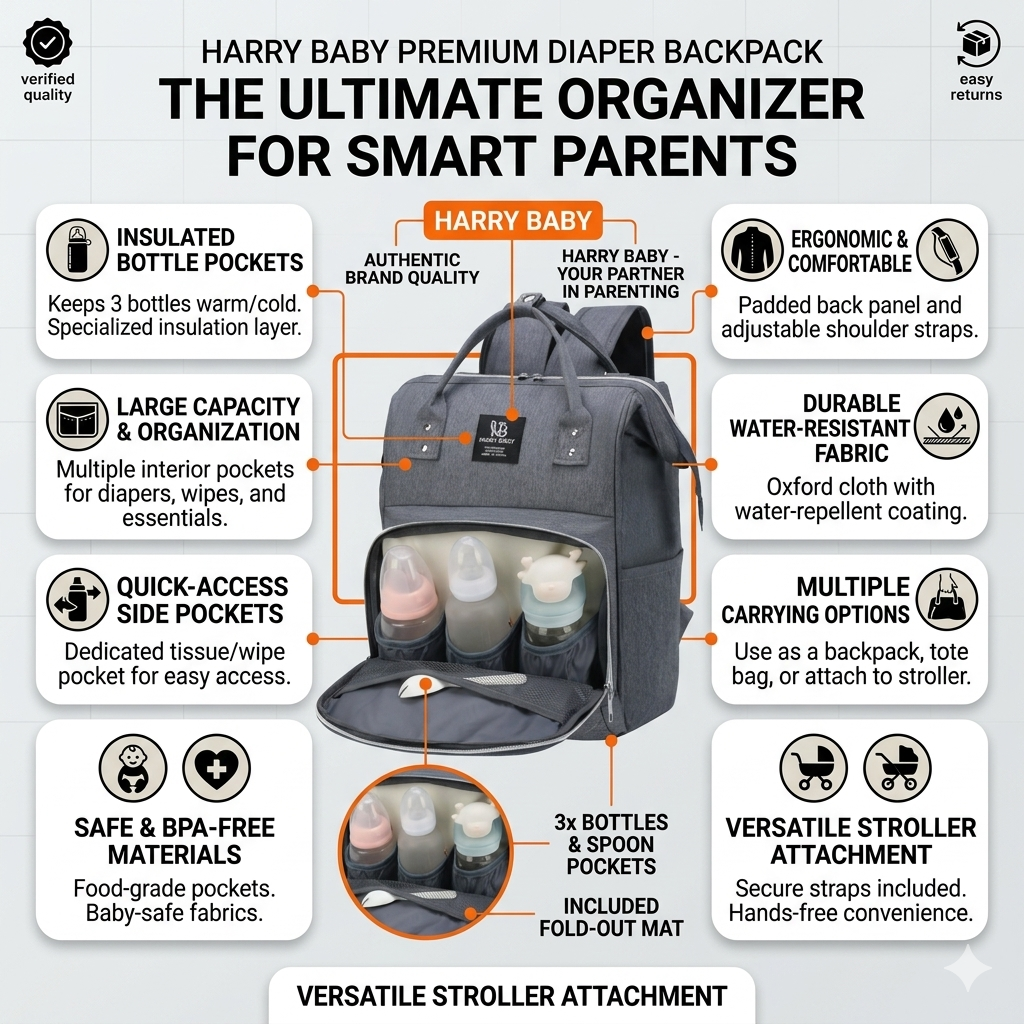 New born babies larg capacity diapper Bag for moms