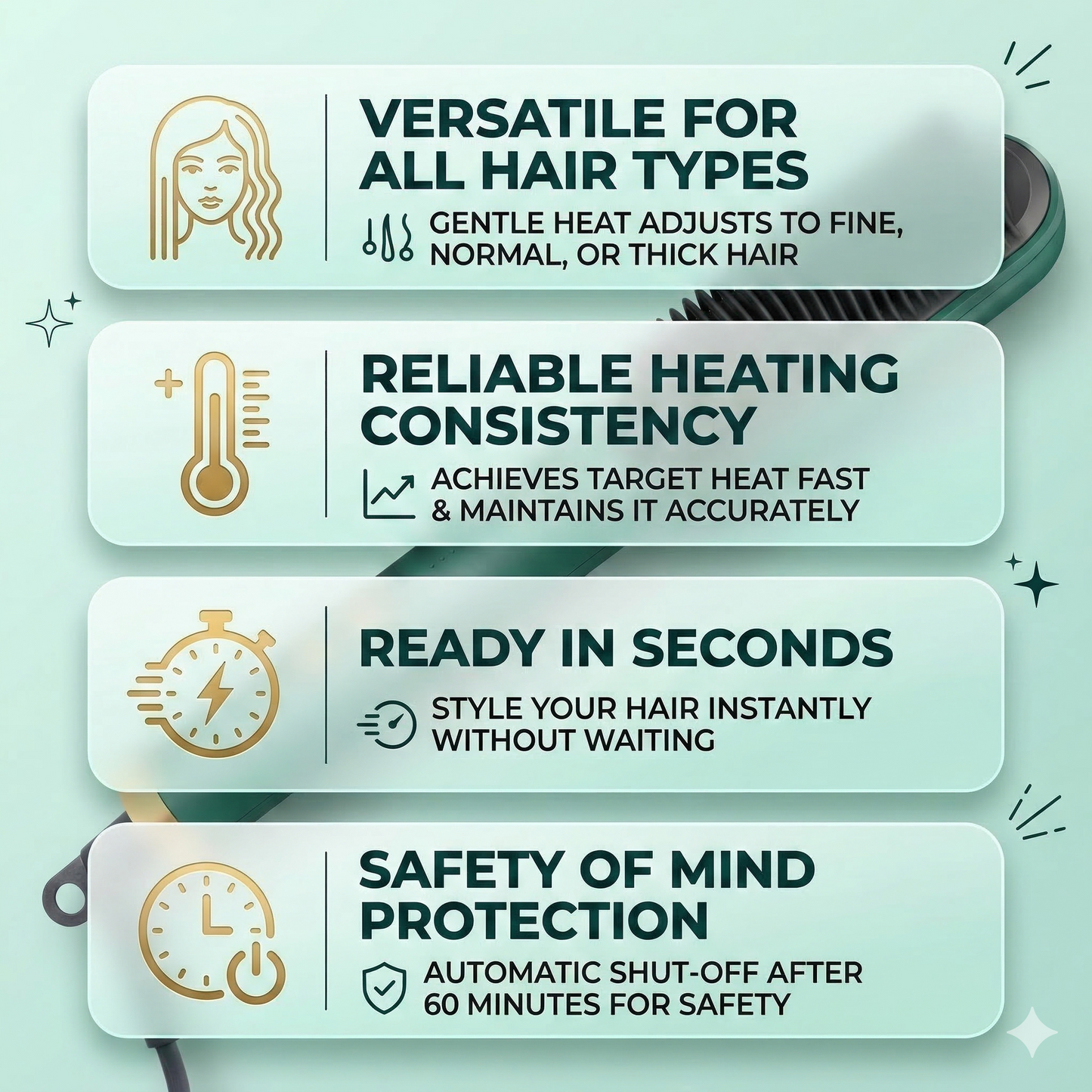 2 in 1 Electric Hair Straightening Brush & Curler