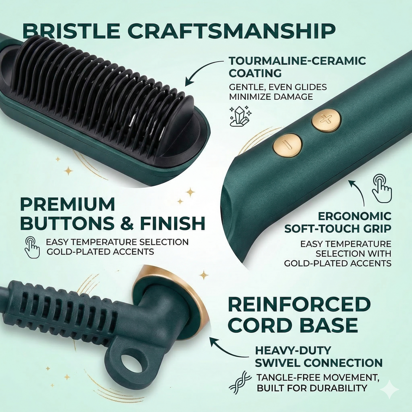 2 in 1 Electric Hair Straightening Brush & Curler