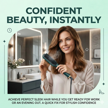 2 in 1 Electric Hair Straightening Brush & Curler