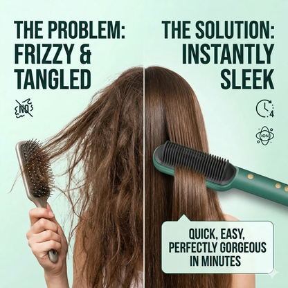 2 in 1 Electric Hair Straightening Brush & Curler