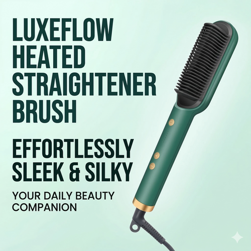 2 in 1 Electric Hair Straightening Brush & Curler