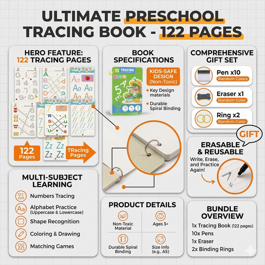 Draw & Learn™ – 122 Pages of Reusable Writing Practice Copybook