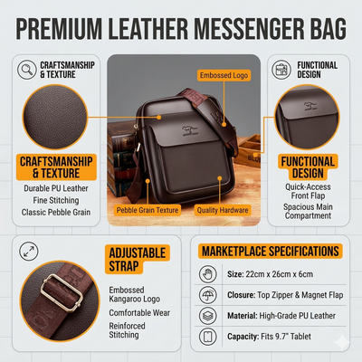 KangarooCraft™ Premium Leather Crossbody Bag