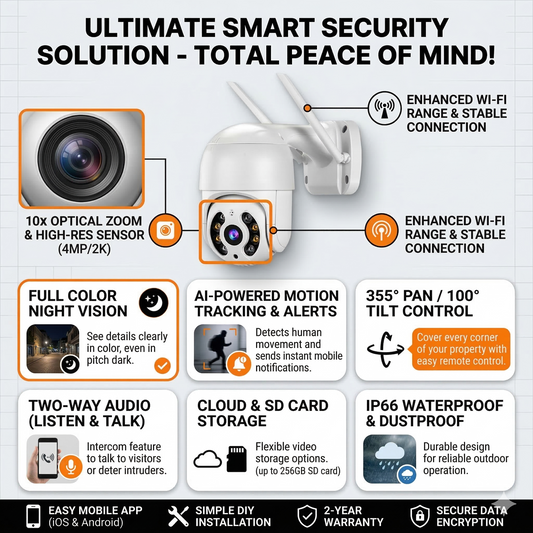 Ultimate Home Protection – 4MP HD, Color Night Vision & Mobile Alerts