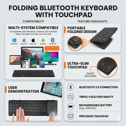 TypeFlex™ - 3-in-1 Bluetooth Folding Keyboard