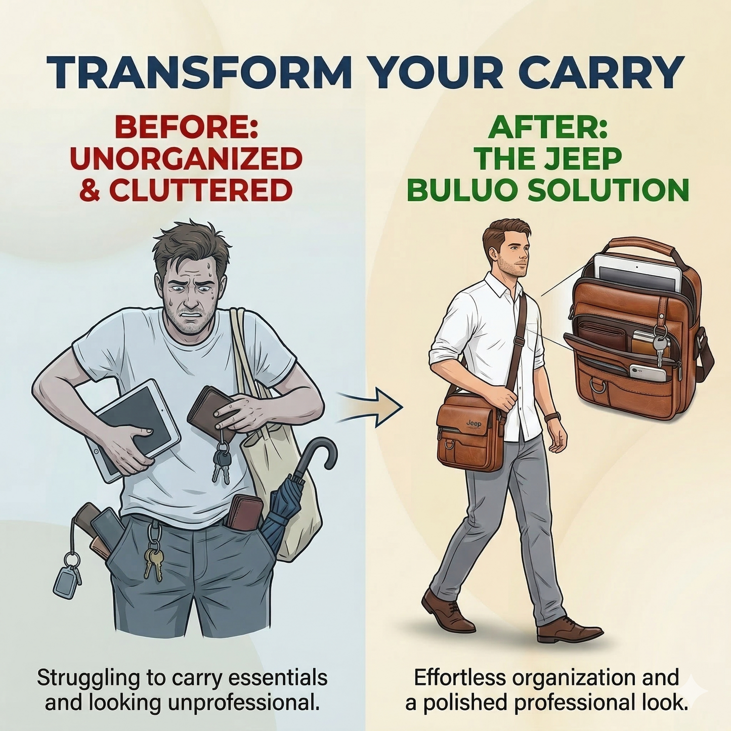 JEEP® Luxury Brand Men Crossbody HandBags