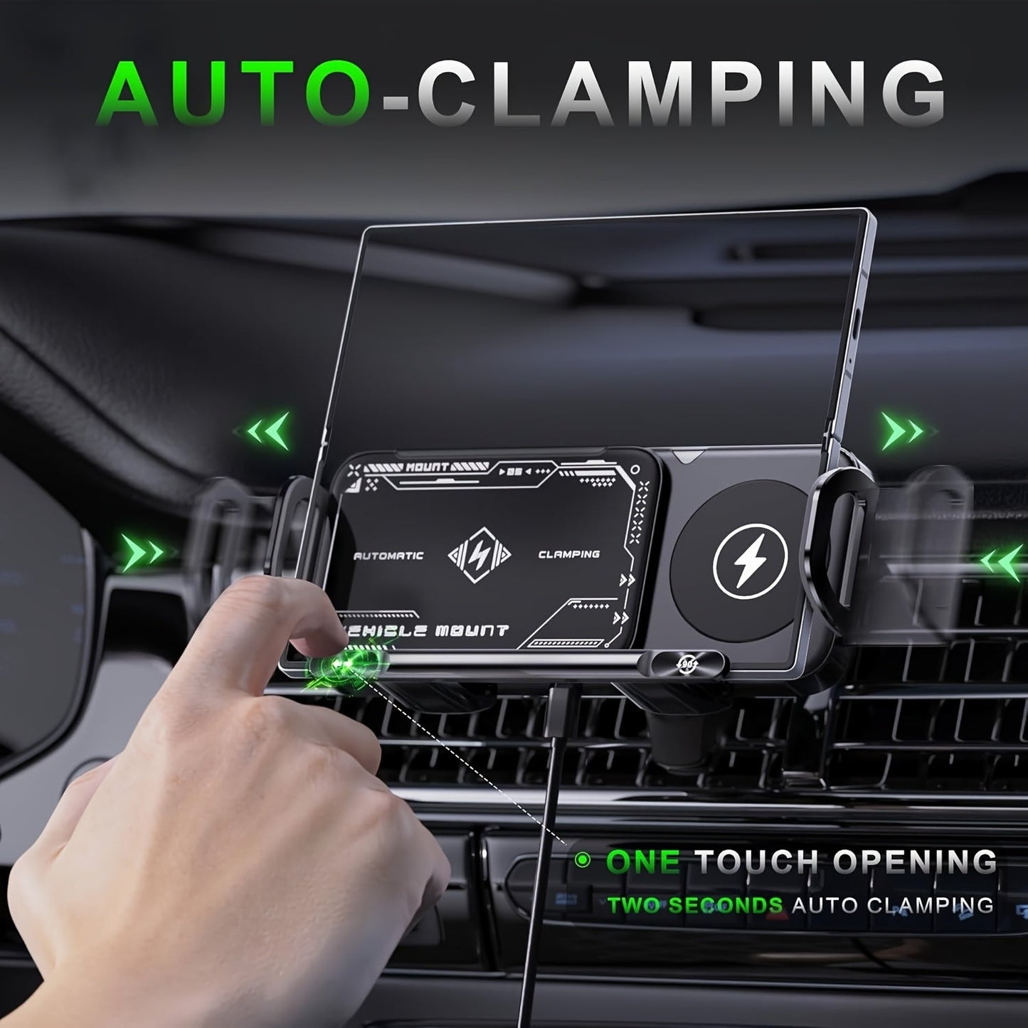 🚗 SmartSense™ Wireless Car Mount – Intelligent Induction Charging & Auto-Clamp