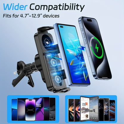 🚗 SmartSense™ Wireless Car Mount – Intelligent Induction Charging & Auto-Clamp