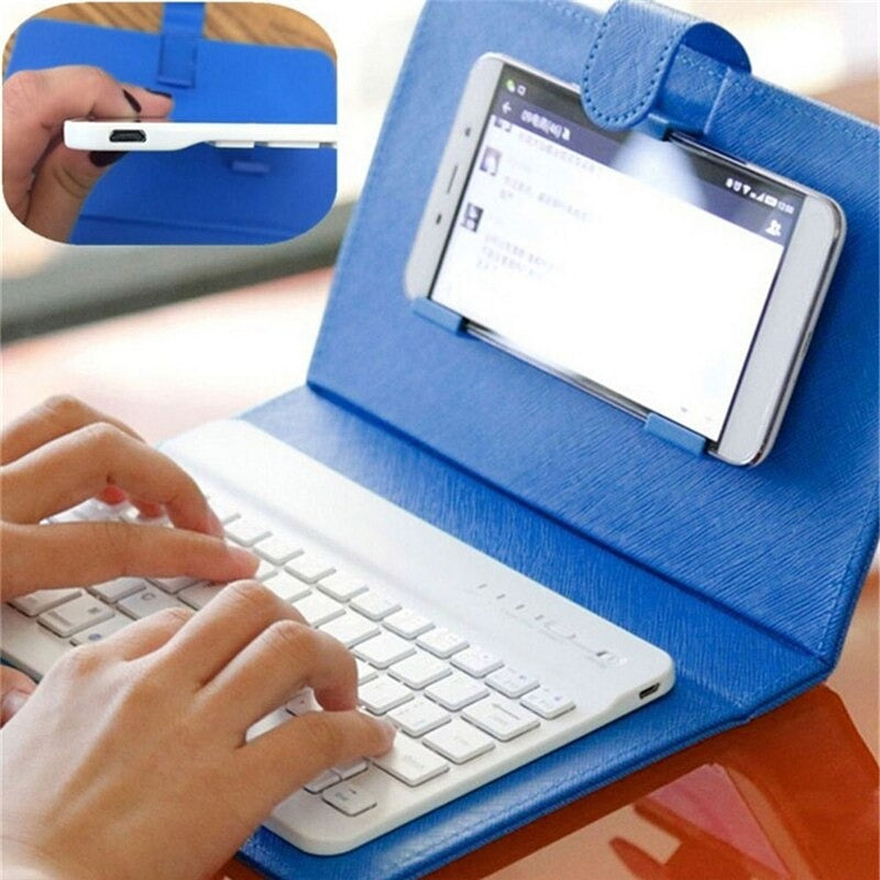 Portable PU Leather Wireless Keyboard Case