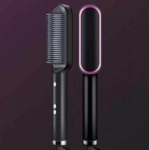 2 in 1 Electric Hair Straightening Brush & Curler