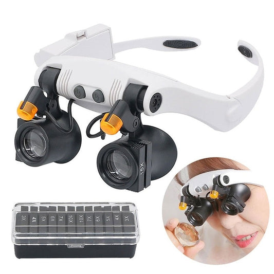 LED Headband Magnifier 7 Adjustable Lens