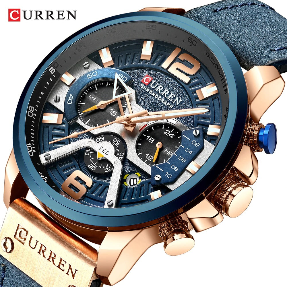 CURREN Luxury Military Leather Wristwatch