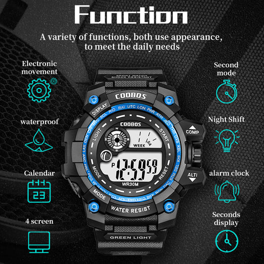 Coobos® Men's LED Luminous Digital Military Wristwatch