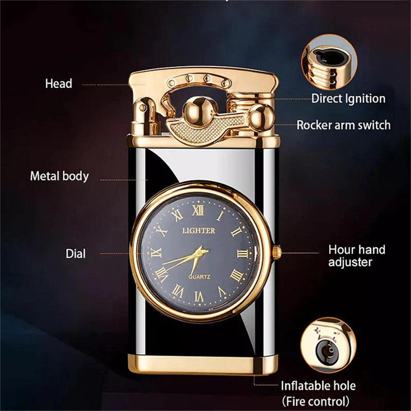 Rocker Arm Automatic Ignition Lighter Digital Watch