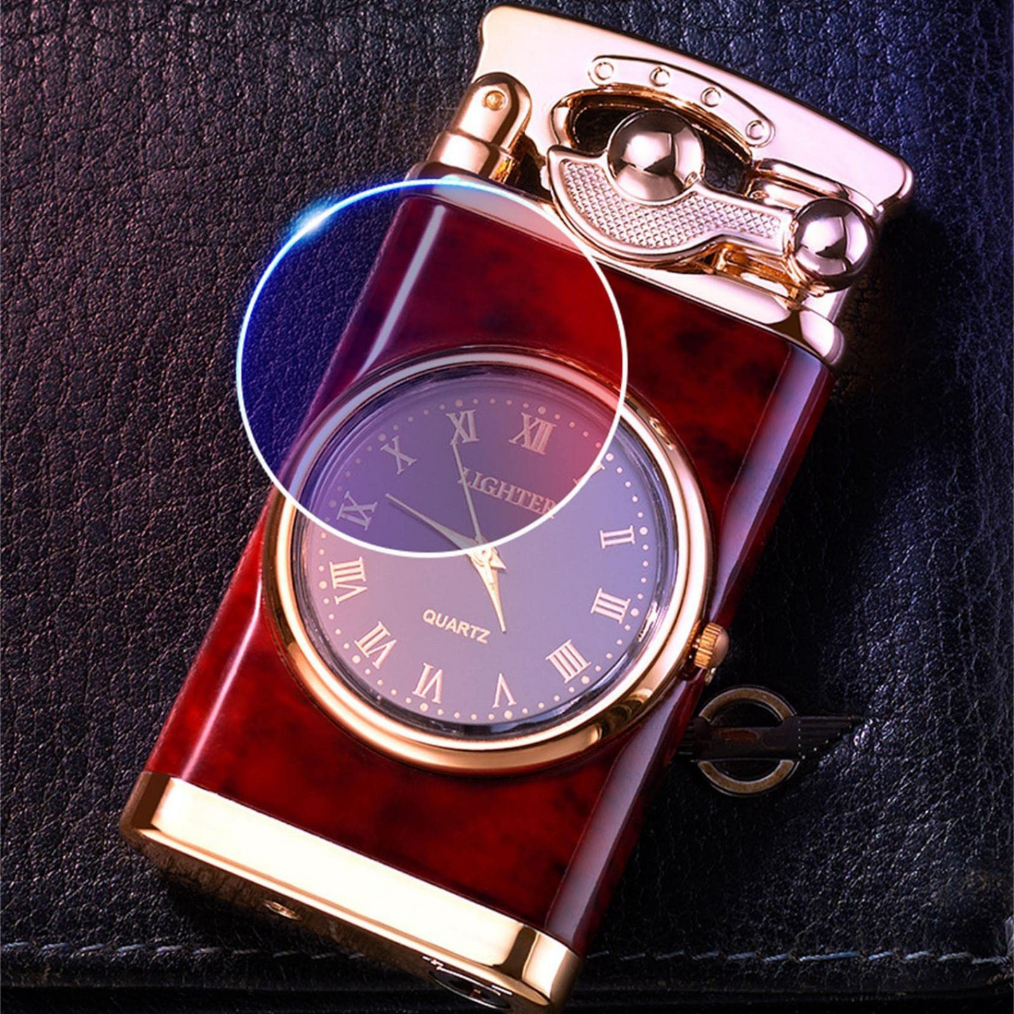 Rocker Arm Automatic Ignition Lighter Digital Watch