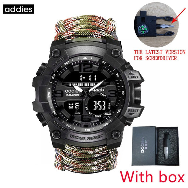 Military Survival Multi-Functional Digital Watch Compass