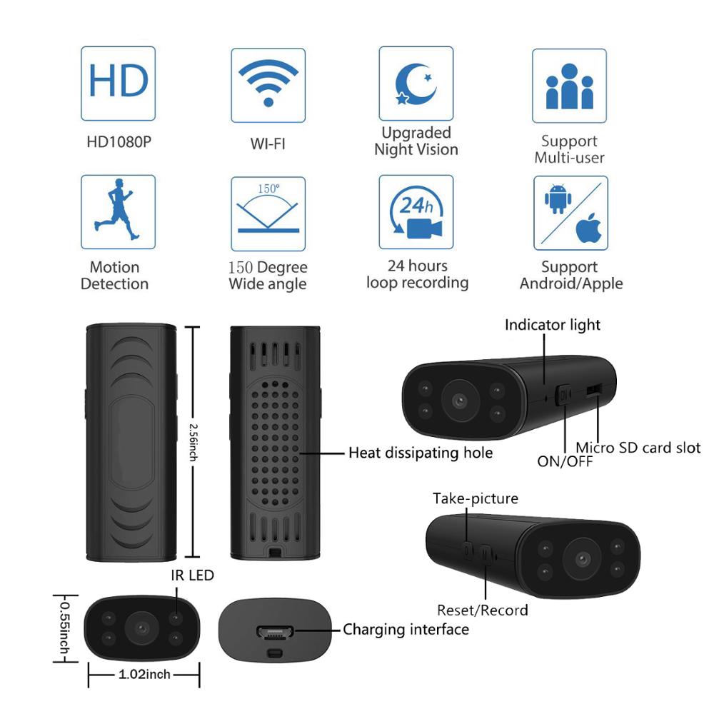 Mini Home Security Camera with Motion Detection