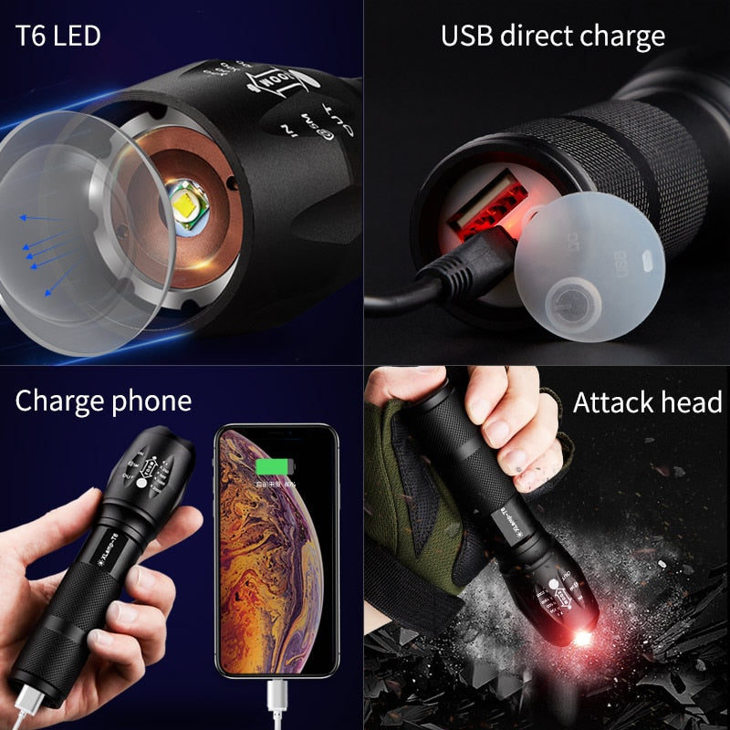 A100 outdoor LED mini flashlight T6